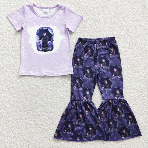 Wednesday little girls purple outfit