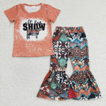 Cow show print baby girl outfit