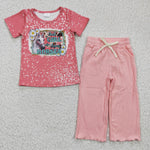 Horse t shirt cotton ribbed pants children set