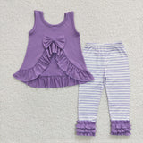 Boutique kids purple toddler ruffle pants baby outfit