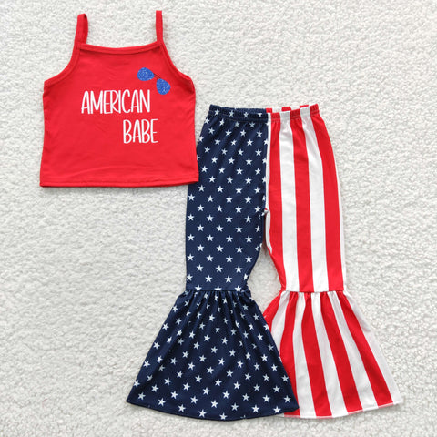 American babe stars stripes girls july 4th outfit