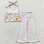 Smile pattern kids stripe pants outfit