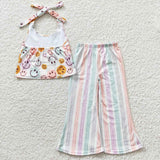 Smile pattern kids stripe pants outfit