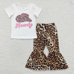 Howdy cowgirl kids girl leopard bell set