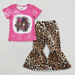 Horse t shirt girls toddler leopard set