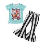 Ride sally girls black white stripes jeans set