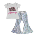 Howdy cowgirl kids white sequined pants outfit