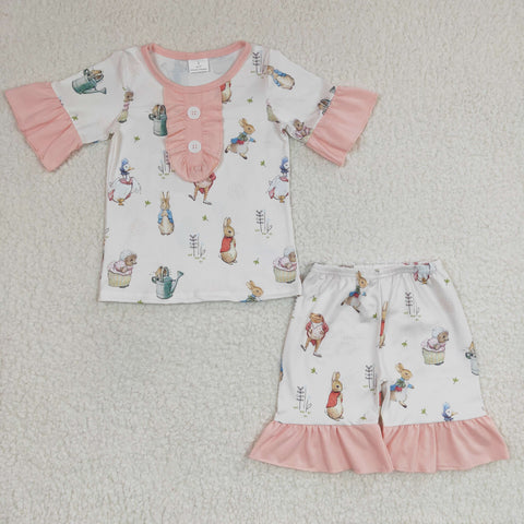 Kids cute bunny shorts set