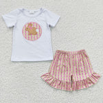 Bunny embroidery baby girl set