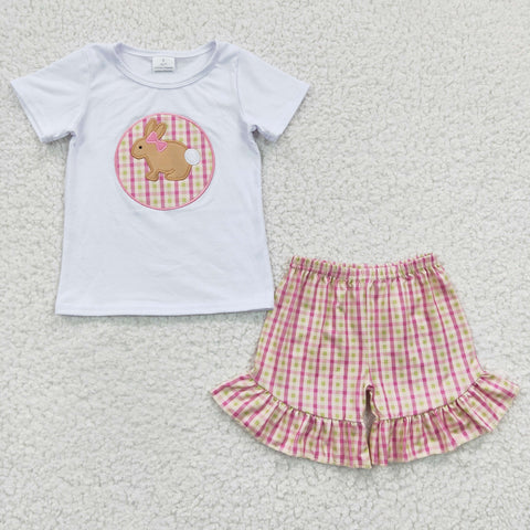 Bunny embroidery baby girl set