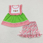 GSSO0179  Summer watermelon embroidery kids cute outfit-promotion 2024.6.8