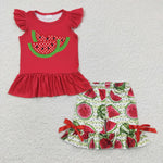 GSSO0191 Baby girls summer watermelon red set-promotion 2024.6.22