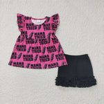 GSSO0199 Mama tried girls black shorts set-promotion 2024.6.22