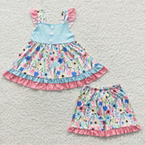 Girls toddler floral summer set