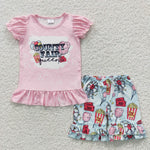 County fair kids cartoon pink summer set