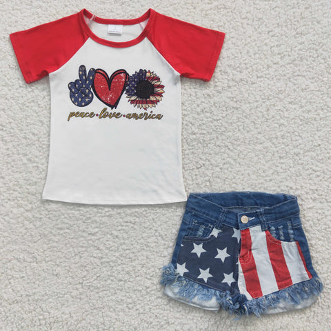 Sunflower top giris 4th of july clothes outfit