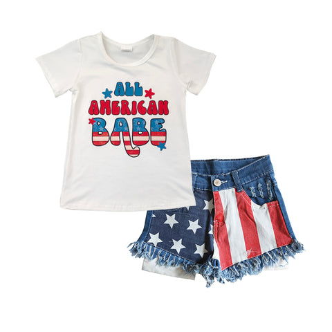 American babe girls 4th of july outfit
