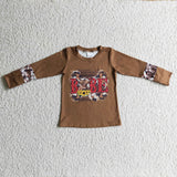 RTS toddler clothes matching clothing baby highland cow print top girls winter t-shirt-2025.10.9