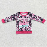 RTS toddler clothes matching clothing baby highland cow print top girls winter t-shirt-2025.10.9