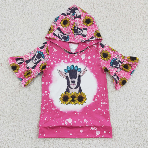 Sunflower heifer girls pink hoodie top
