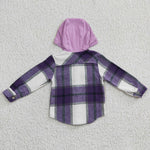 Children girl purple hoodie shirt