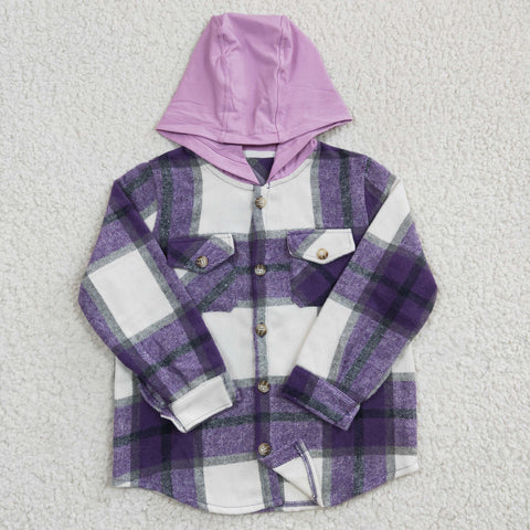 Children girl purple hoodie shirt