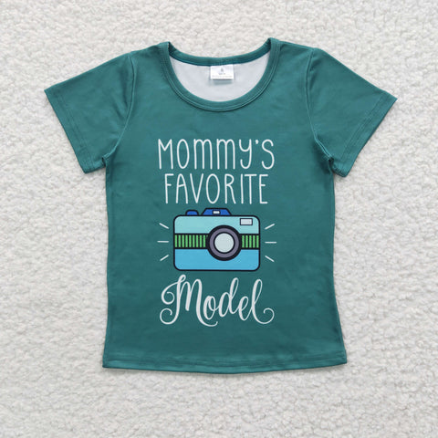 Mommy's favorite model girls green t shirt