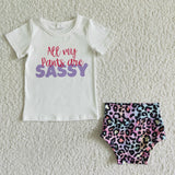 Letter Print Shirt Leopard Bummies Baby Outfits