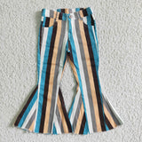 Stripe Denim Pants Children Jeans For Girl