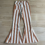 Brown White Stripe Denim Pants Adult Jeans