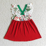 Christmas Girl Flutter Sleeve Little Gift Red Dress