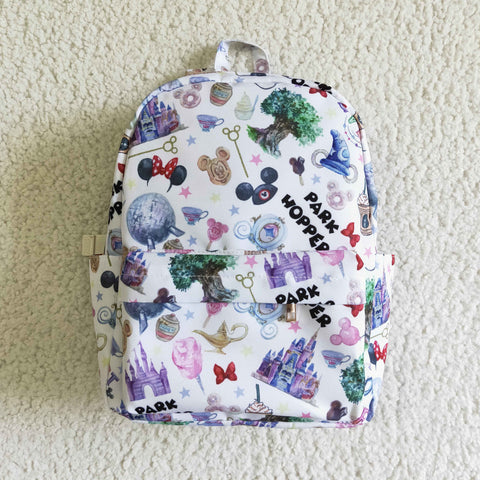 Cute Baby Castle Bow Tree Print Backpack