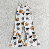 Halloween Girl Jumpsuit Pumpkin Spiderweb Baby Girls Summer Clothes