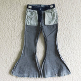 Pale Blue Made Old Jeans Flared Trousers