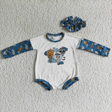 Boy&Girl Toddler Clothes Blue Hot Air Balloon Pumpkin Skull Print Romper