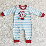 Newborn baby rompers christmas embroidered santa claus infant boys toddlers