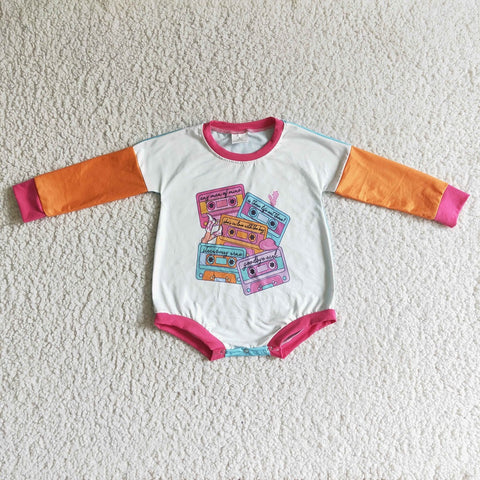 LR0150 Tape print infants boutique romper newborn rompers design baby toddler clothing-promotion 2024.11.23