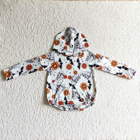 Batty ghost halloween hoodie baby girls romeprs