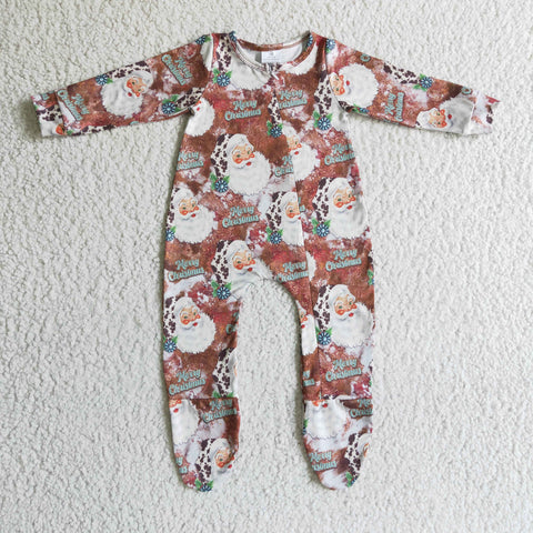 Merry Christmas newborn footie rompers baby toddler clothes