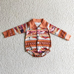 Button cardigan horse newborn chevron clothes baby western rompers