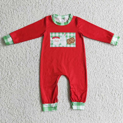 Santa cookie newborn red clothes christmas toddler rompers