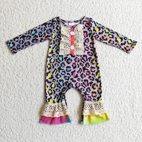 Baby girls toddler newborn winter rompers infants leopard rompers