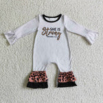 She is strong grey long sleeve infants girls rompers