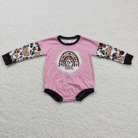 Newborn toddler clothing pink kids leopard rompers