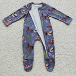 Horse cactus purple newborn coverall footed romper