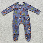 Horse cactus purple newborn coverall footed romper