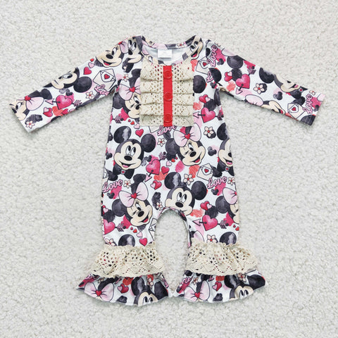 Mini cartoon infants valentine's romper