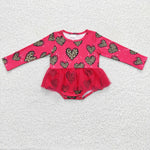 Hot pink infants leopard clothes newborn valentine's rompers