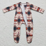 Aztec pattern newest baby newborn zipper romper