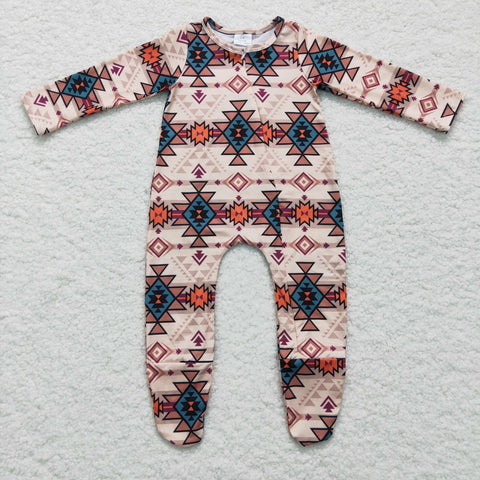 Aztec pattern newest baby newborn zipper romper